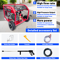 Nettoyeur haute pression à essence 16HP 350 bars 5000 psi, eau froide, robuste, avec roues compactes, silencieux, pour lavage de camions de pompiers