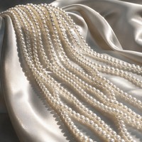 Perles d'eau douce naturelles blanches immaculées, rondes de 4-5 mm, qualité 5A, brin semi-finie pour la fabrication de bijoux DIY