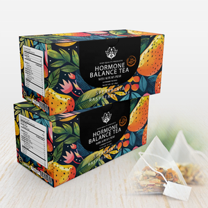 علبة تخفيف أعراض توازن الهرمونات لدعم سن اليأس عبوة مخصصة شاي عشبي من أوراق التوت الأحمر - Product Image 1