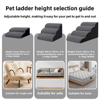 Escaliers pour animaux de compagnie en mousse solide moderne en gros, 3/4 marches, rampe pour chiens et chats, pour petits chiens/chats, 3 marches, personnalisables, amovibles et lavables