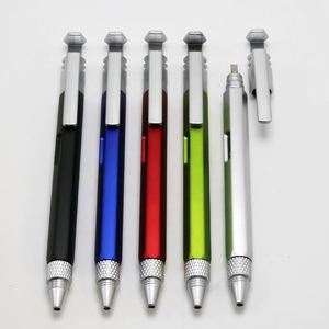 Stylo bille multifonction 6-en-1 promotionnel pour cadeaux d'affaires, avec niveau et tournevis, encre bleue/noire, en plastique - Product Image 2