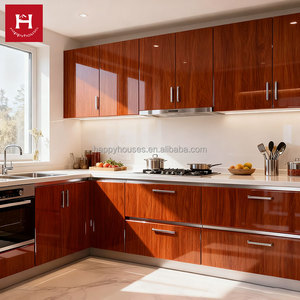 HAPPY HOUSES $2999 Set Cheap Glossy <strong>Kitchen</strong> Cabinets Custom PVC <strong>Kitchen</strong> Designs Small <strong>Fitted</strong> MDF Wood Pattern <strong>Kitchen</strong> Storage - Product Image 2