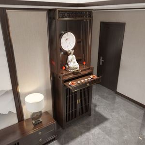Meuble de niche bouddhiste haut de gamme en panneau artificiel pour salon intérieur - Product Image 1