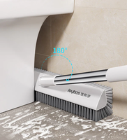 Brosse double face Joybos, utilisée pour nettoyer les interstices et les coins, tige en acier inoxydable allongée, brosse à récurer les sols en forme de V