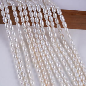 Perles de Zhuji en gros, perles d'eau douce naturelles roses de 5 à 6 mm, perles de riz semi-finies, accessoires pour bracelets et colliers DIY - Product Image 2