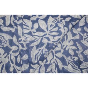 <b>Blue</b> Hand Block Design Soft Cotton Fabric for Summer Clothing African Style Handmade Dressmaking Fabric by Yard - Product Image 2