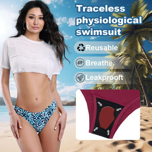 Breathable Period Underwear, Seamless Swimming Sanitary Napkins Free Menstrual Pants <strong>Auntie</strong> Physiological Bikini Underwear - Product Image 1