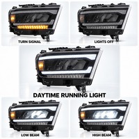PCS-H11 Für Dodge Ram 1500 ab 2019, komplette LED-Scheinwerferbaugruppe mit weißem Tagfahrlicht (DRL) und sequenzieller Animation, Frontbeleuchtungslampen