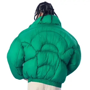 Erkekler moda kış artı boyutu yastıklı aşağı kabarcık Parkas ceket OEM özel Hip Hop sıcak Puffer Coats