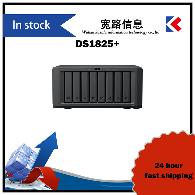 DS1825+ 8-Bay Business NAS Server Max 32GB DDR4 ECC Dual 2.5GbE M.2 NVMe Cache for File Sharing Data Backup