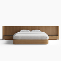 Meubles de chambre à coucher minimalistes modernes personnalisables FERLY lit en bois massif Queen King tête de lit allongée lit Double lits en bois