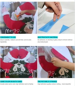 Hoạt động trang trí cửa hàng dán kính tĩnh điện Santa Claus cửa sổ dán kính trang trí khí quyển. - Product Image 2