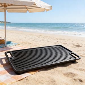 Plaque de cuisson réversible en fonte pour barbecue, fournie directement par l'usine - Product Image 1