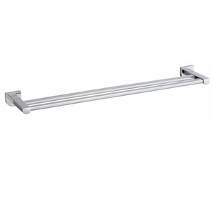 Modern Double Bar Towel Rack 24 Inch Zinc Alloy Base Stainless Steel Chrome Wall Mounted <b>Bathroom</b> <b>Accessories</b> - Product Image 5
