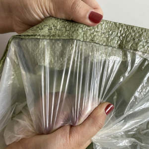 Saco Verde de Material Reciclado PP 50Kg, Saco de Embalagem Vazio de 25 Lbs para Areia de Construção com Forro de <span class=keywords><strong>PE</strong></span> e Impressão em Gravura - Product Image 2