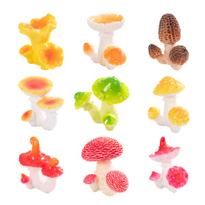 เครื่องประดับเรซิ่นรูปเห็ดกลุ่ม สำหรับตกแต่งสวนในร่มและกลางแจ้ง วางบนโต๊ะ รูปทรงไม่สม่ำเสมอ ผิวมันเงา - Product Image 1