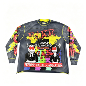 Camiseta de Manga Larga Oversize Personalizada de Estilo Urbano OEM, 100% Algodón Ecológico de 280g, con Estampado Gráfico, para Hombre - Product Image 2