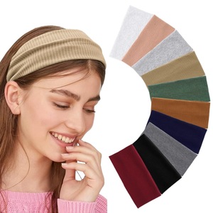 Bandeaux de sport élastiques en tissu doux pour femmes bandes de cheveux antidérapantes pour l'été et l'hiver entraînement Yoga course Sports quotidiens - Product Image 1