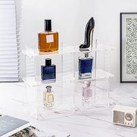 Présentoir de bureau en acrylique à 3 couches, présentoir transparent moderne, stockage solide de jouets, cosmétiques, parfums, épices, etc.