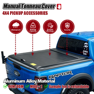 Couverture de benne rigide rétractable en alliage d'aluminium étanche et verrouillable pour NP300 Ranger Dodge Ram 1500 Big Horn Rebel TRX - Product Image 2