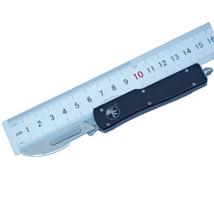Couteau utilitaire chirurgical rétractable à double action, format micro, pour petites commandes en gros, type OTF, avec bouton poussoir, pour la poche - Product Image 5