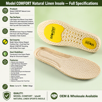 Semelles intérieures en PU déodorantes et amortissantes Modèle COMFORT Jaune Double gel Popcorn Pebbled Base respirante Stabilisateur Lime Quick Sports