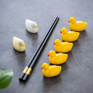 Vajilla de cerámica, soporte para palillos, otra vajilla, <span class=keywords><strong>restaurante</strong></span>, diseño de <span class=keywords><strong>Patito</strong></span> blanco amarillo, soporte para palillos de porcelana - Product Image 6