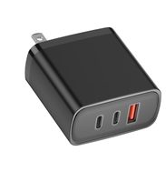 65W 30W 3-Port PD3.0 QC3.0 Pengisi Daya Dinding USB-A + 2 Type-C Adaptor Pengisian Cepat Colokan US/EU/KR untuk Ponsel Kamera Laptop