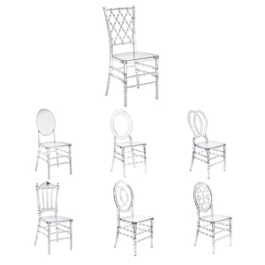 Chaise de banquet Chiavari amovible en résine transparente, chaise de salle à manger en plastique transparent, chaise fantôme en acrylique pour hôtel, extérieur et salon - Product Image 1