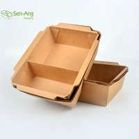 Boîte à lunch jetable rigide de marque Senang02, neuve, pour emballer les sushis, boîte à emporter pour aliments avec fenêtre transparente, laminage mat, gaufrage