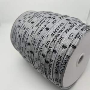 PANO çift yüz dimi çevre dostu % 100% pamuk şerit 1cm balıksırtı desen özel Logo baskılı toptan - Product Image 2