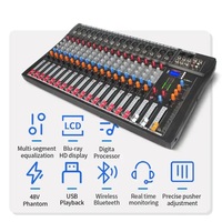 Console de mixage DJ professionnelle 16 canaux CT16, mixeur audio numérique, amplificateur karaoké pour scène, studio et live