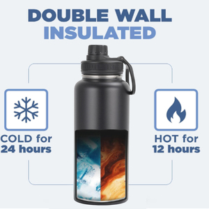 Bouteilles d'eau isothermes en acier inoxydable 18/8 à double paroi, écologiques, avec logo personnalisé, pour la salle de sport, avec couvercle - Product Image 2
