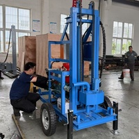 AONEISI 180M Foreuse de puits d'eau à moteur diesel 25HP, machine de forage portable, garantie 1 an pour la construction de puits profonds