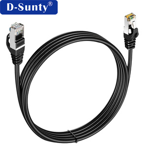 Câble Ethernet RJ45 blindé Cat6A noir de 10m, 20m, 30m, 50m, avec connecteurs nickelés 8P8C Cat 6 pour PC - Product Image 2