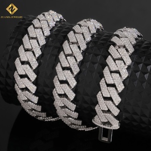 GRA Certified VVS Moissanite Figaro Chain <b>Necklace</b> 925 Silver Rhodium Plated Unisex Hip Hop <b>Statement</b> Jewelry <b>Necklace</b> for Men - Product Image 1