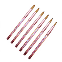 Fournisseur professionnel de produits pour ongles : Gel UV importé pour nail art, avec paillettes roses, gel de peinture à manche huilé, liner de dessin et pinceau en poils de Kolinsky