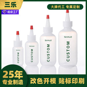 Botella de Plástico PE Sanle de 30, 50, 60, 120, 150, 200, 250, 300, 400, 450, 500 ml con Tapa Roja y Punta para Dispensar Productos Químicos - Product Image 4