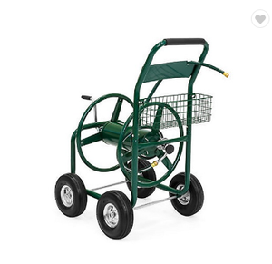 重型4轮钢花园软管卷盘车工业金属设计，用于室外存储和工具使用 - Product Image 4