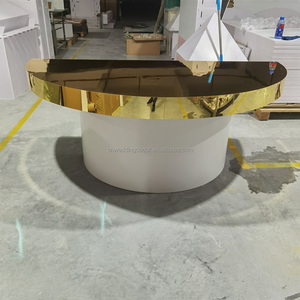 <span class=keywords><strong>Table</strong></span> à gâteau en or pour mariage, diamètre de 6 pieds, support demi-rond, décoration à fond - Product Image 2