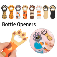 Ouvre-boîtes en silicone griffe de chat design multifonctionnel dessin animé réfrigérateur aimant cuisine barre outil Soda bière vin ouvre-bouteille Logo
