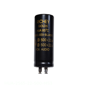 Original HUA-2565-22-500-MS3 <b>Clamp</b> Mount 22uF+22uF 500V HUA Lugged Ecap Capacitor - Product Image 1