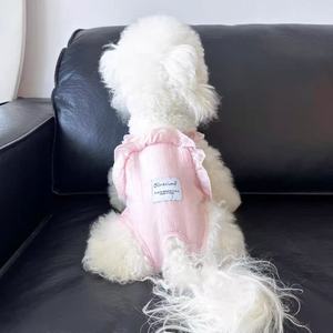Bluetimi Culotte menstruelle pour chien rose en polyester, protection contre les fuites pour animaux de compagnie, quatre saisons - Product Image 1