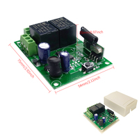 Interrupteur de télécommande sans fil RF EV1527, 433Mhz, 2ch, récepteur, Module de relais, transmetteur de télécommande, moteur, 6V, 12V, 24V
