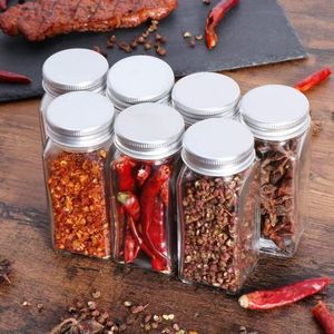 4oz di alta qualità vetro piccante contenitore di vetro trasparente <span class=keywords><strong>Set</strong></span> con etichette coperchi di bambù per pepe peperoncino in polvere - Product Image 5