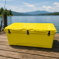 Glacière de pêche rotomoulée grande capacité 220L, résistante à l'eau, isolée, avec roues, pour bateaux de pêche et activités marines