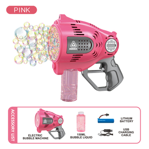 Verano al aire libre juguete pistolas de burbujas Blaster Bubbles Maker soplador máquina con recarga de solución de burbujas - Product Image 6