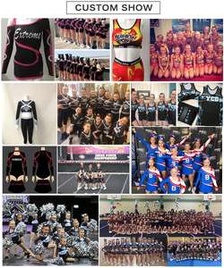 맞춤형 치어리딩 유니폼 모조 다이아몬드 승화 치어리딩 웜 업 퍼플 응원 복장 - Product Image 6