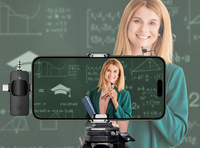 Microphones sans fil à condensateur (cravate et serre-tête) pour la salle de classe et l'utilisation informatique, légers avec lumières LED pour les enseignants
