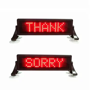 CE RoHS 7X35dot red led message board display for car programmable scrolling display led car window sign